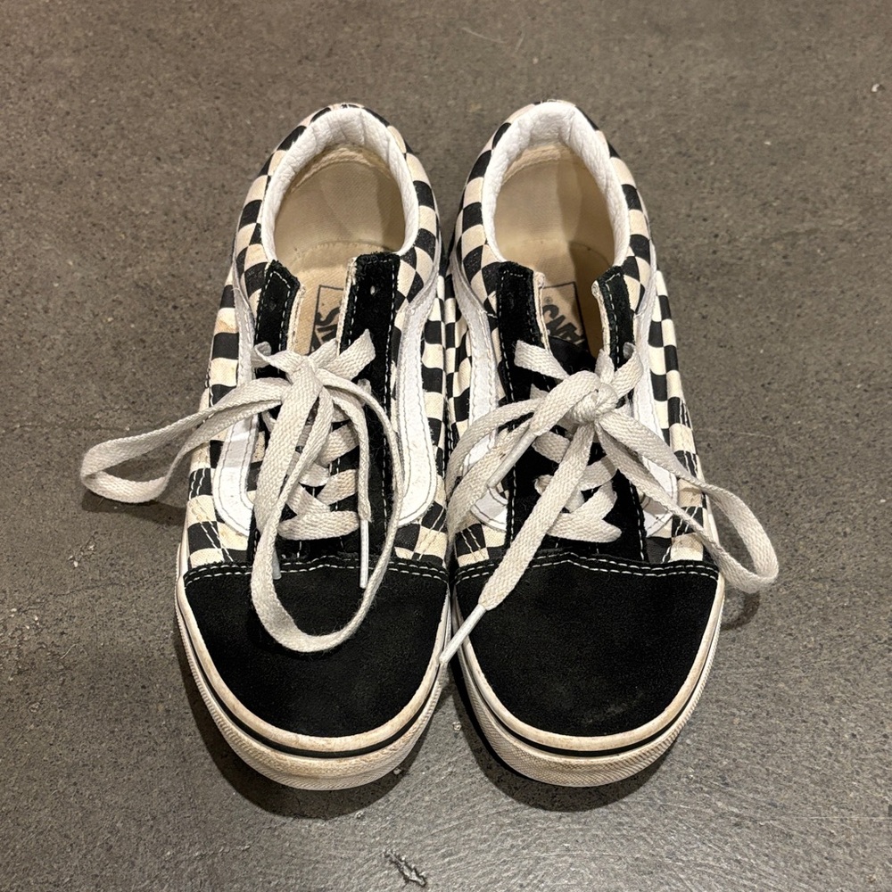 Vans Kids Black and White Checkered Sneakers